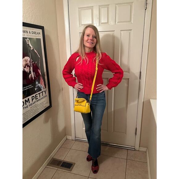 JASON WU Yellow Leather Adjustable Crossbody JW Logo Ruched Handle Rommy Bag - Picture 16 of 16